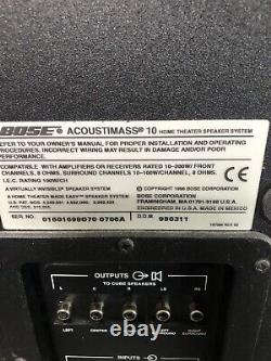 BOSE Acoustimass 10 Home Theater Speaker System With Stands And Wiring