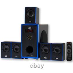 Home Theater Surround Sound Audio Speaker System Powered Sub TV Pc MP3