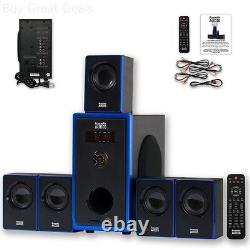 Home Theater Surround Sound Audio Speaker System Powered Sub TV Pc MP3