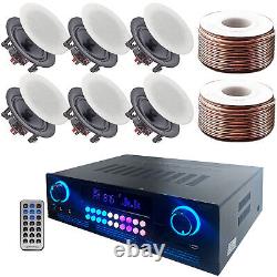 Home Theater System 2000 W Bluetooth Amplifier with 6 QTY 6.5 Ceiling Speaker