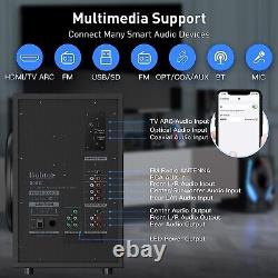 Home Theater System Surround Sound Subwoofer Wireless White Bluetooth Speaker