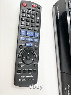 PANASONIC SA-PT670 5 Disc Changer DVD Home Theater System Remote & 3 Speakers
