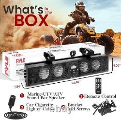 Pyle 26 Wide Aluminum Alloy Sound Bar Speaker System, 4 x 30 Watts with Remote