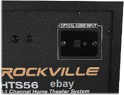 Rockville HTS56 1000W 5.1 Channel Home Theater System/Bluetooth/Usb+8 Subwoofer