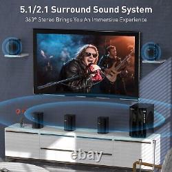 Haut-parleurs Surround pour systèmes de cinéma maison avec caisson de basses de 6.5 pouces et sortie TV en 5.1 canaux HDMI.