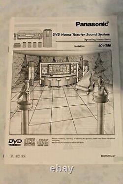NOUVEAU Système de sonorisation Home Cinéma DVD Panasonic SC-HT80 RECEIVER SPEAKERS SUB REMOTE