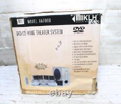 Système Home Cinéma KLH HA7000 avec lecteur DVD vidéo, télécommande, haut-parleurs et câbles de caisson de basses
