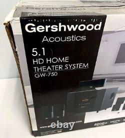 Système de cinéma maison Gershwood Acoustics 5.1 HD 2000w Modèle GW-750