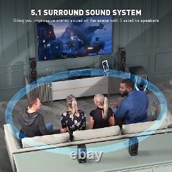 Système de son surround 5.1 Home Theater avec enceintes Bluetooth pour TV et caisson de basses de 10 pouces